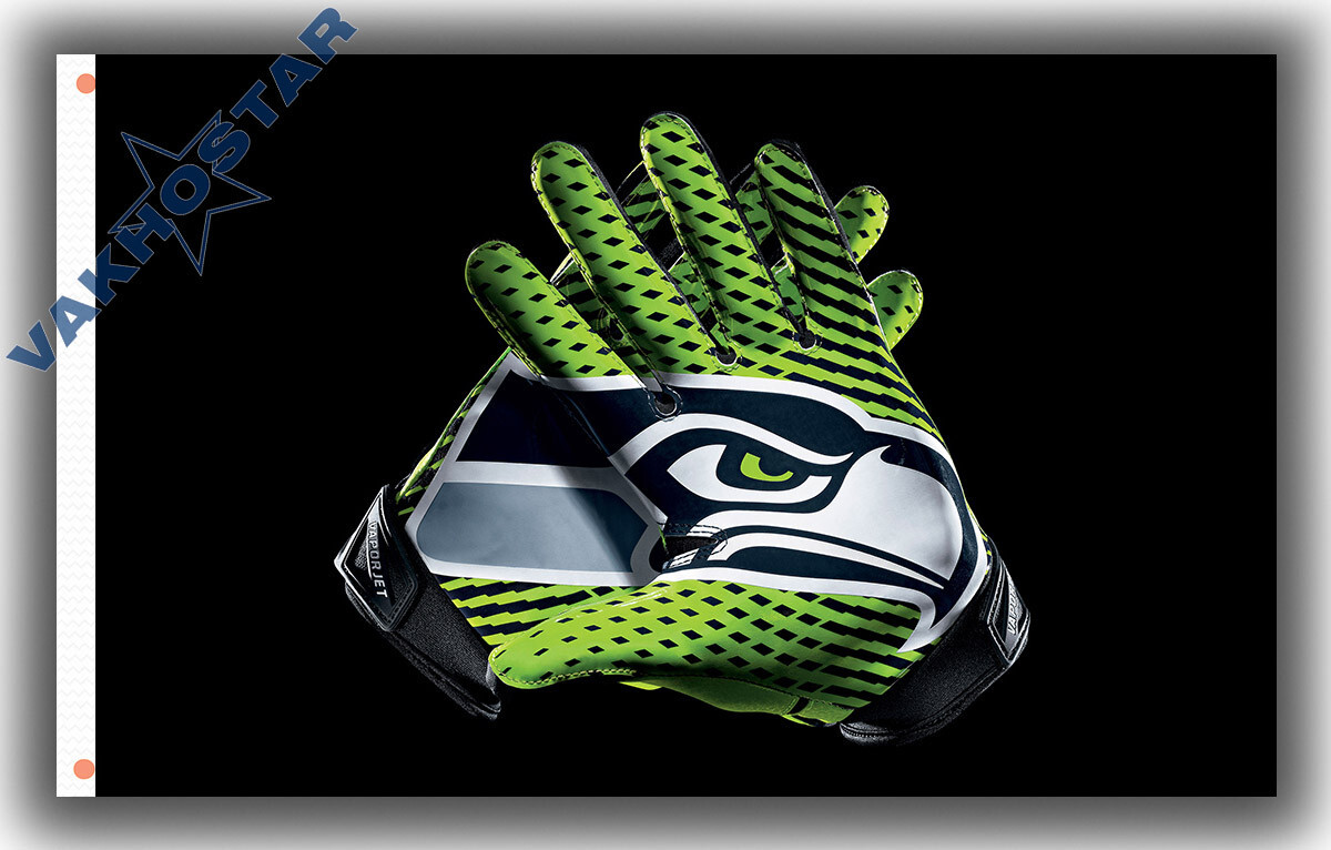 Custom Flag Football Team Memorable Flag 90x150cm 3x5ft Seahawks Gloves Banner