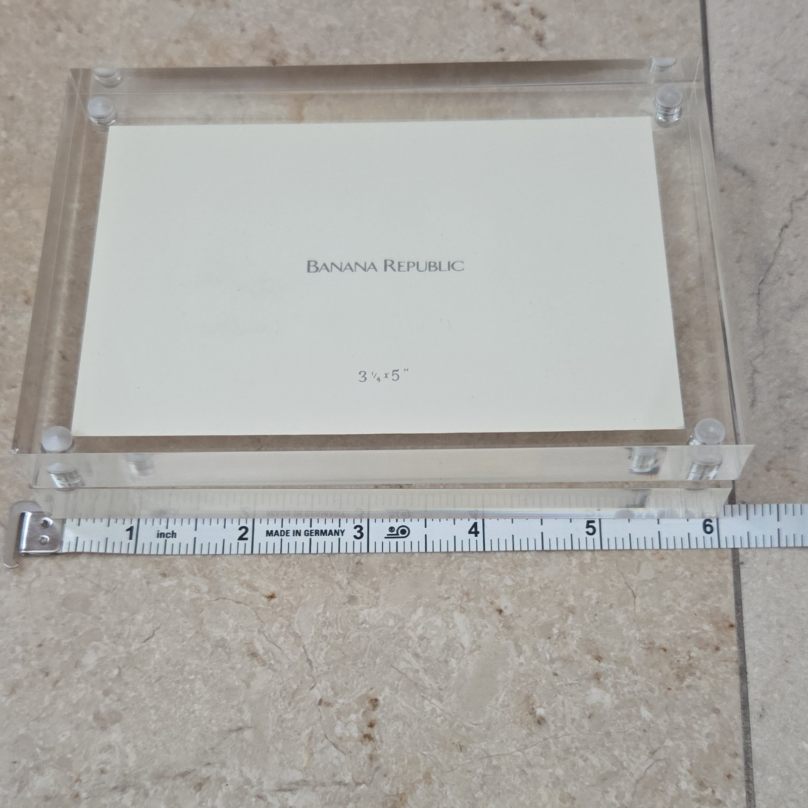 Banana Republic Lucite Clear Photo Frame 3.25 x 5 in Nib