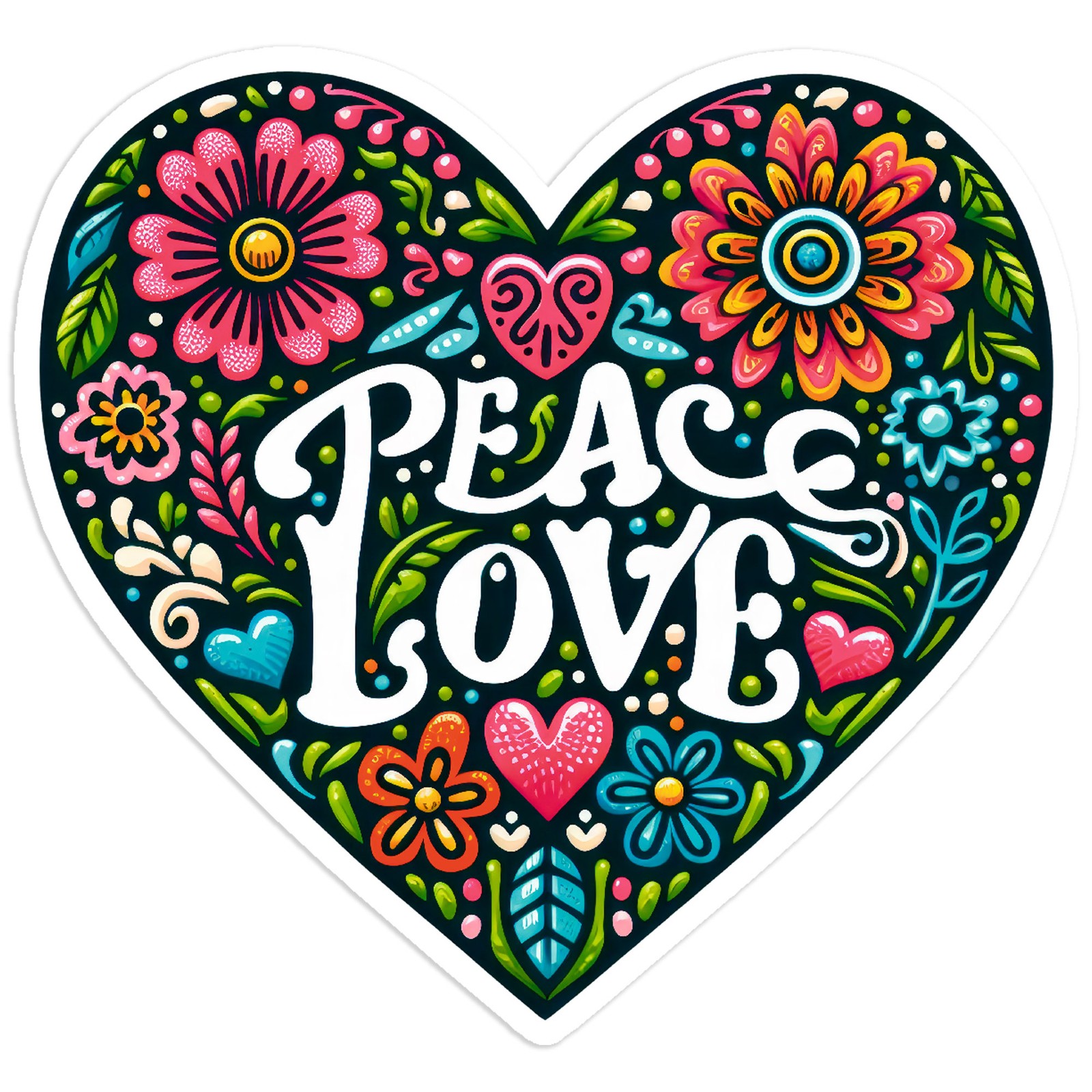 Peace Love Heart – Vinyl Decal Sticker – Car Window Laptop – #236