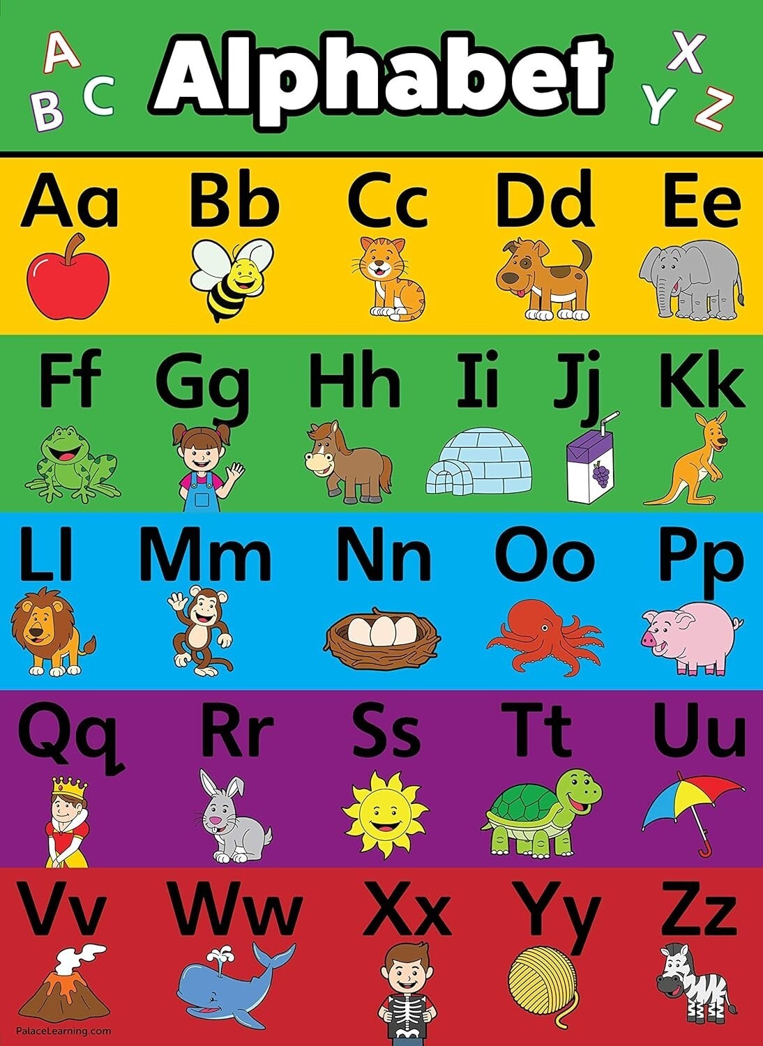 ABC Alphabet Poster Chart – Colorful Educational Wall Art for Kids & Classrooms