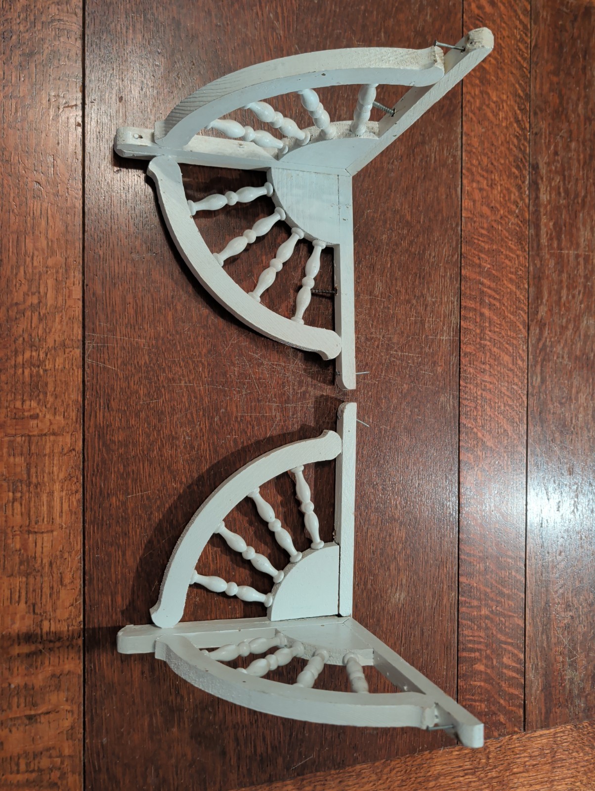 Farmhouse White-Distressed Corbels Shelf Or Corner Decor