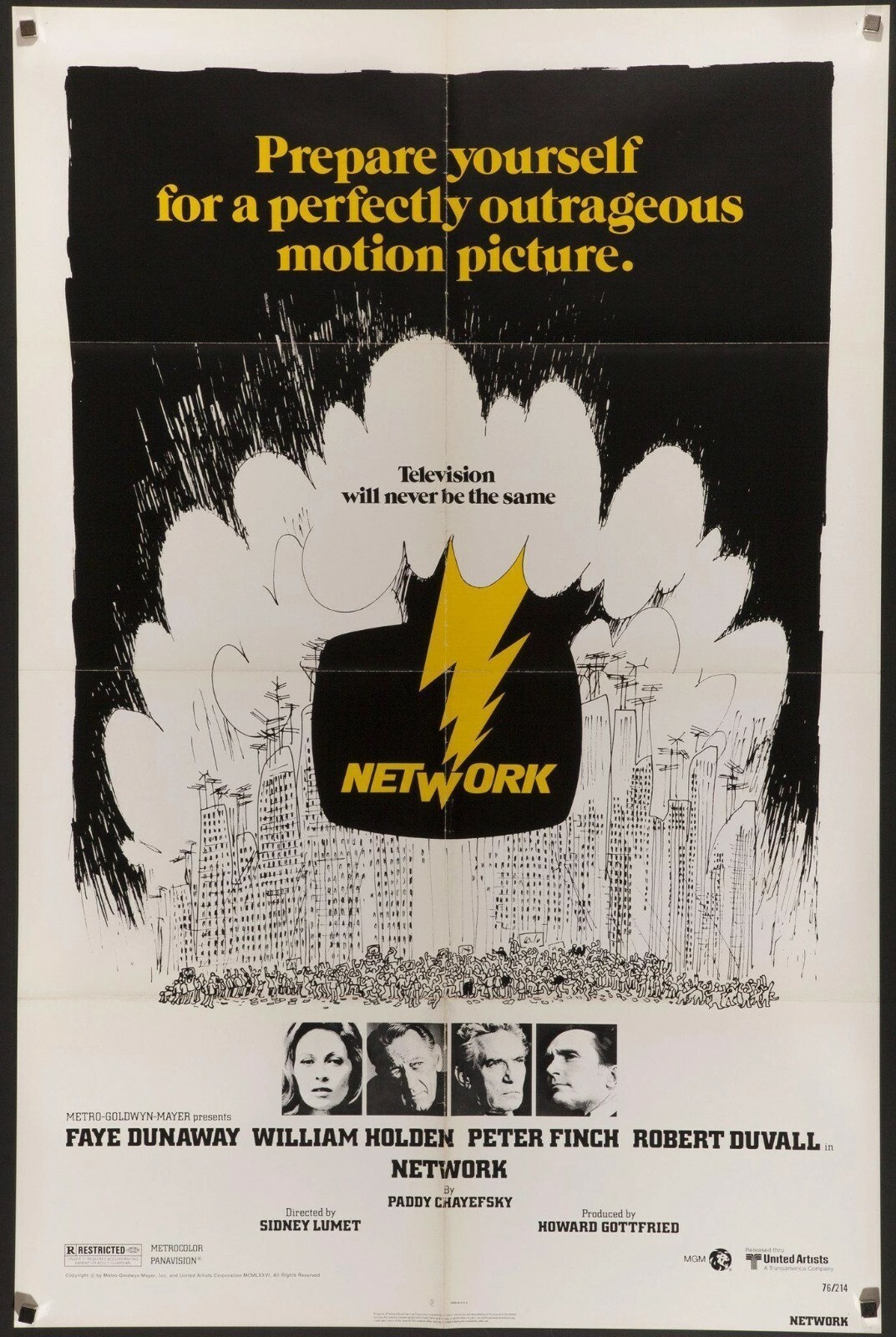 NETWORK – Screenplay POSTER! – Film – Script – Writing – Acting – Sidney Lumet