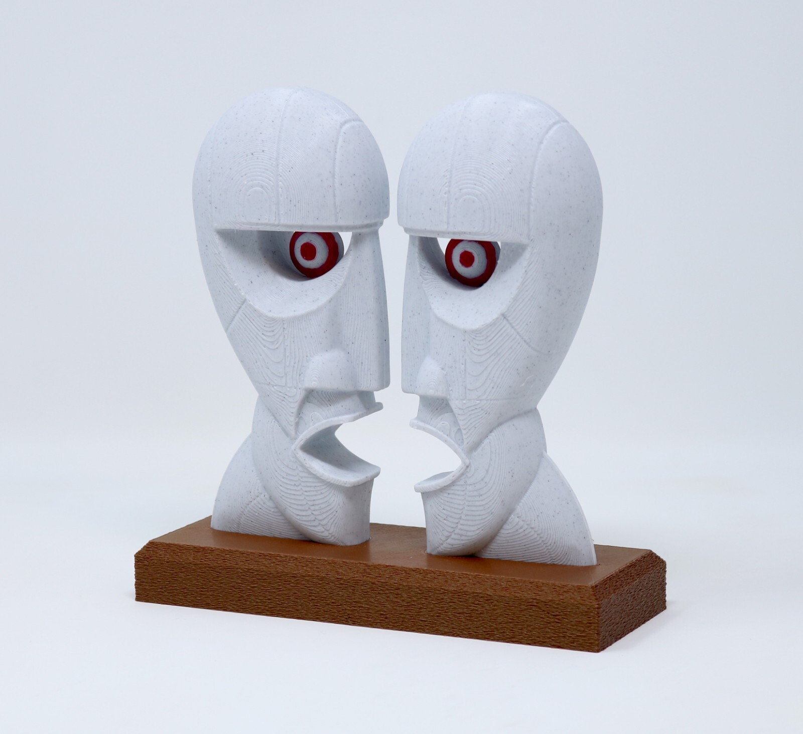 The Division Bell 3D printed Home Decor Desktop Sculpture. Two Head Statue.