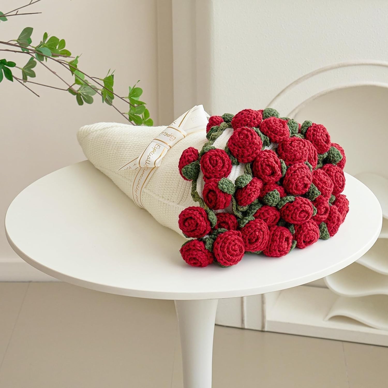Crochet Flower 60inche Throw Blanket, Handmade Knitted Blanket with Rose Flowers
