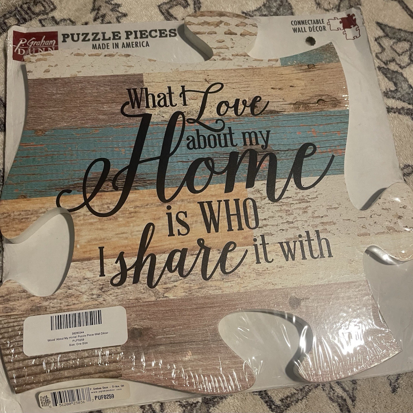 P. Graham Dunn Puzzle Piece Wall Decor Sign 12×12 Quote PUF0259