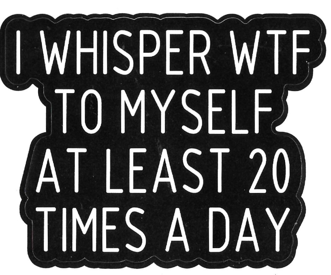 I Whisper WTF At Least 20 Times a Day Vinyl Decal