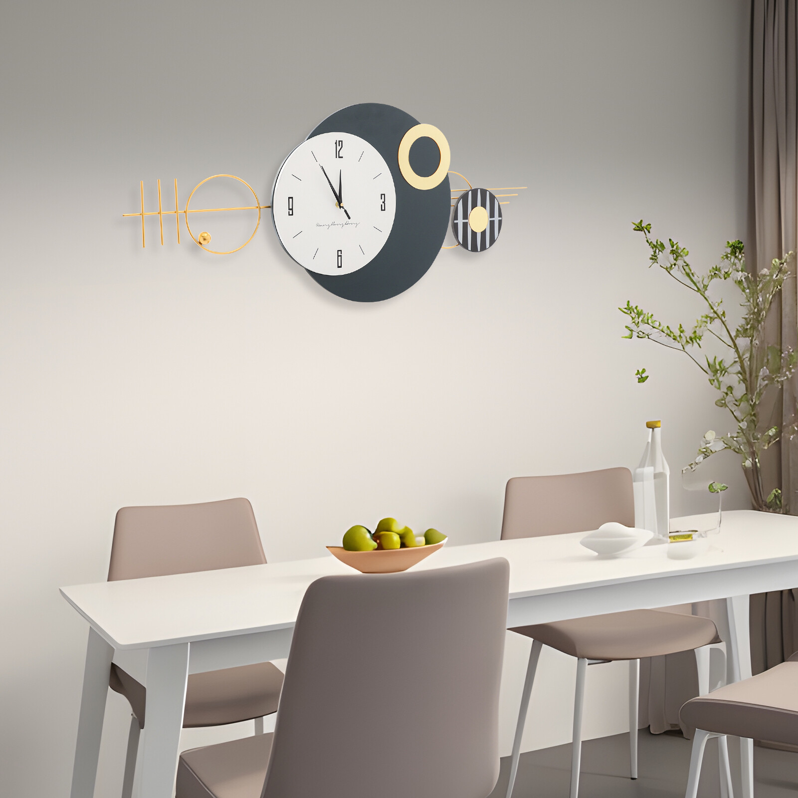 Wall Clock, Modern Decorative Art Clock, Battery Powered Metal Wall Decor Clock