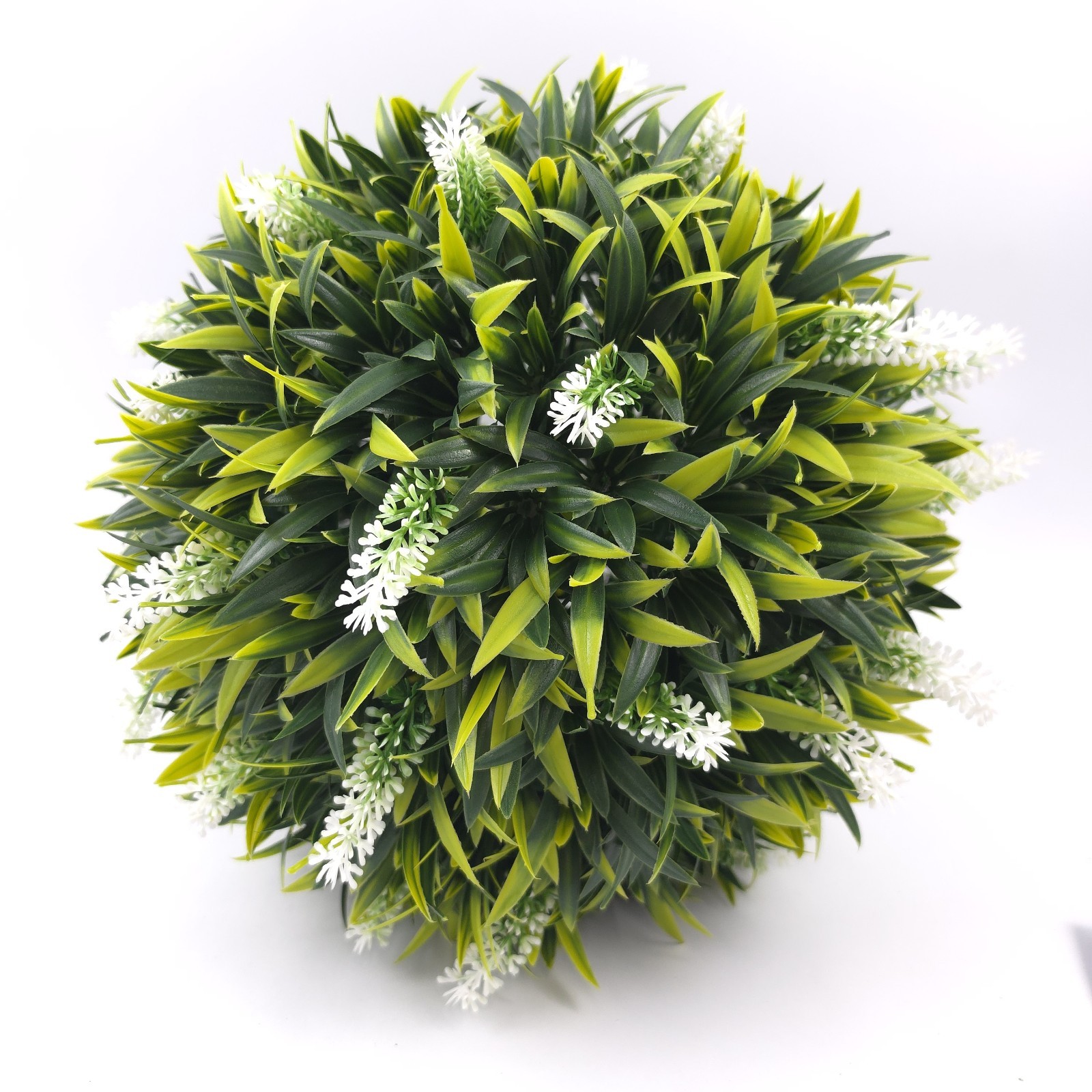 Wicker Park 13″ White Lavender Indoor/Outdoor Faux Floral Spring Sphere