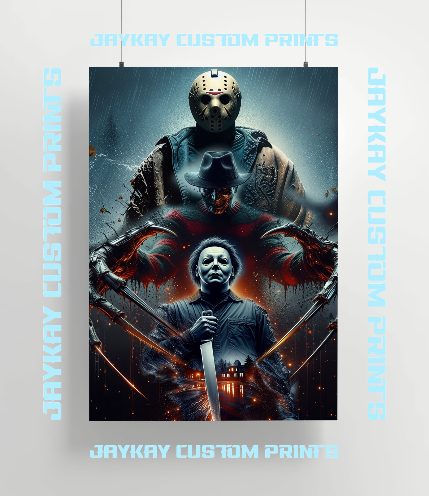 Horror Movies Poster Jason Freddy Michael Myers Print – No Frame