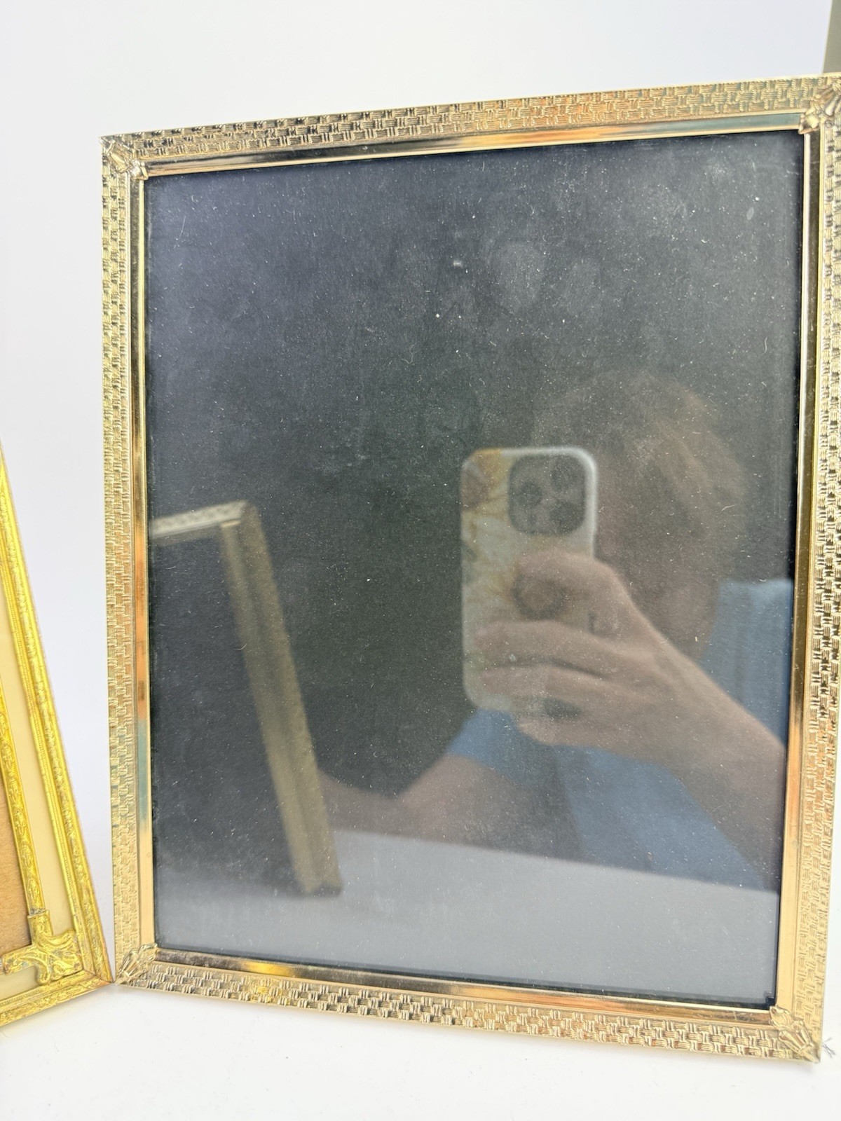 Vintage Picture Frame Lot Of 3 Metal Gold Tone MCM Mixed Varies Ornate P112