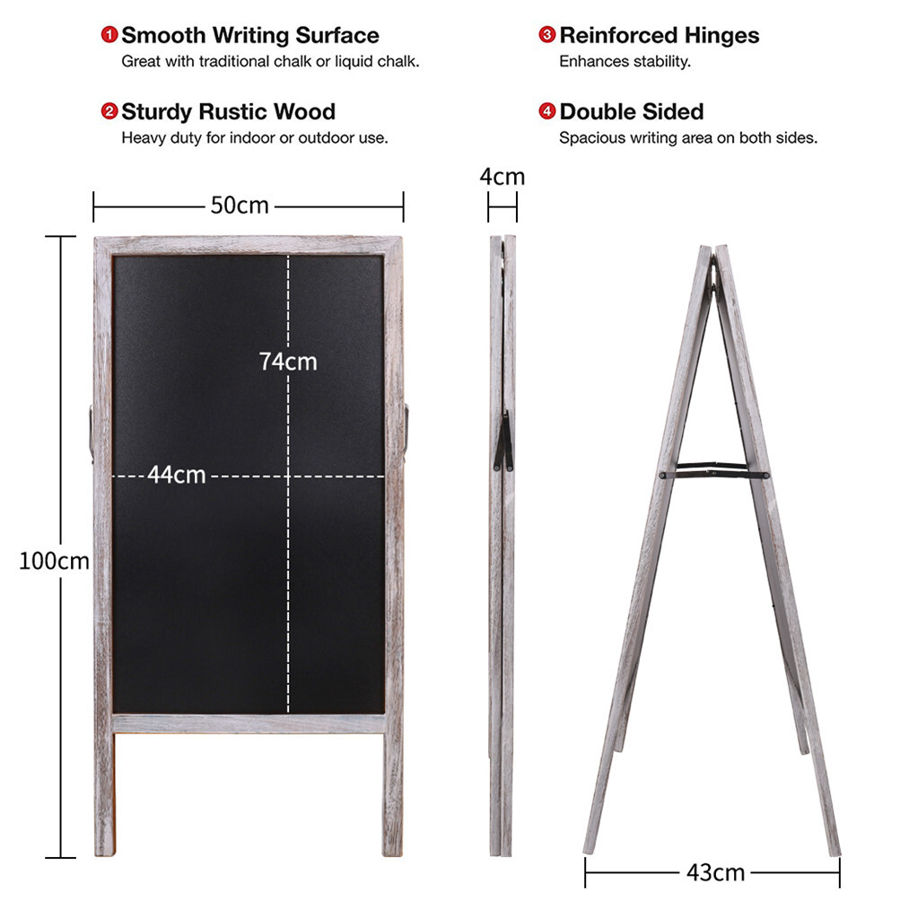 Magnetic A-Frame Chalkboard Message Sign Board Extra Large 44″x22″ Free Standing