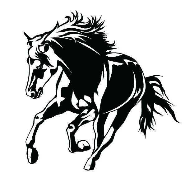 Horse Stallion Galloping #1, 4-21″ Outdoor Die Cut Vinyl Decal Sticker