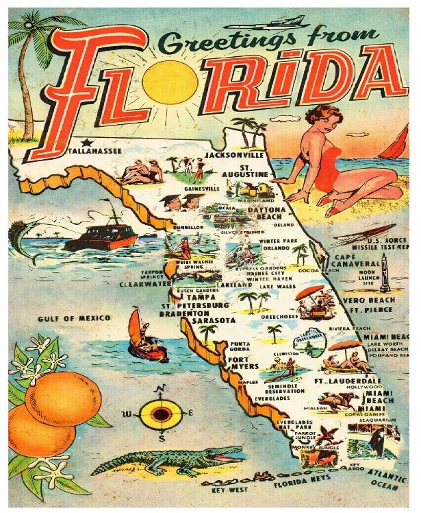 Florida Vintage Sign Retro Metal Wall Decor MS43