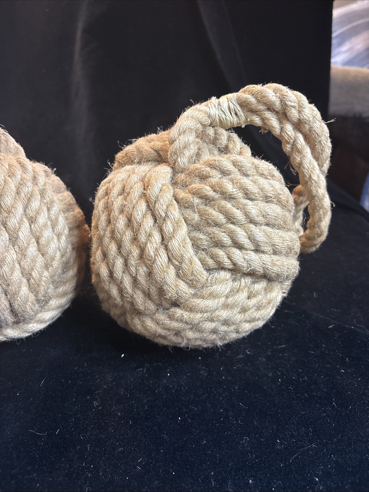 2 Nautical Rope Monkey Fist Knot Ornament 3Lb Each