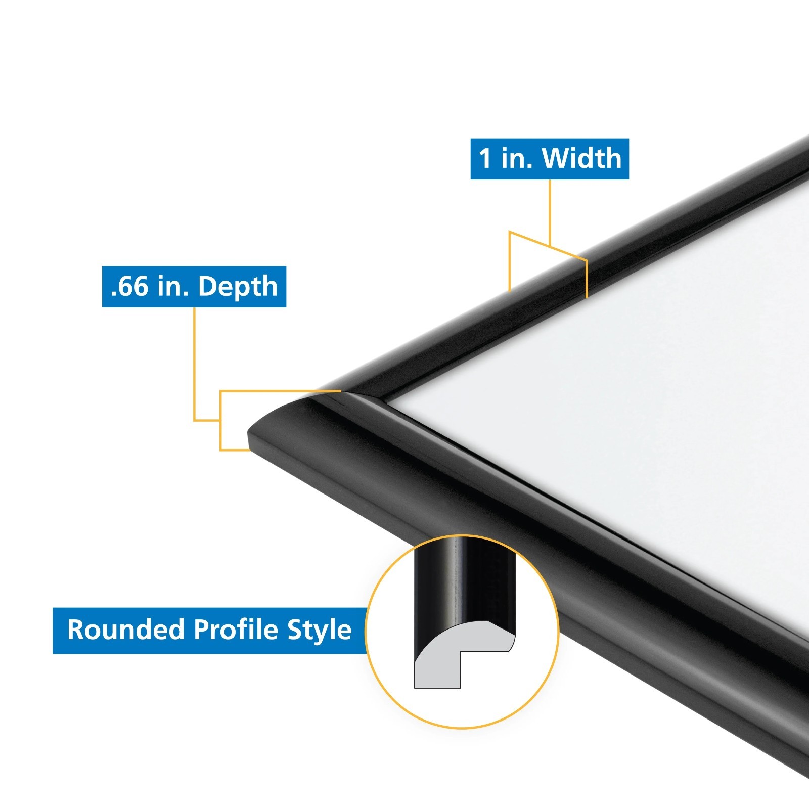 Mainstays ,12×18 Picture Frame ,Black Rounded Profile Wall Photo Frame.