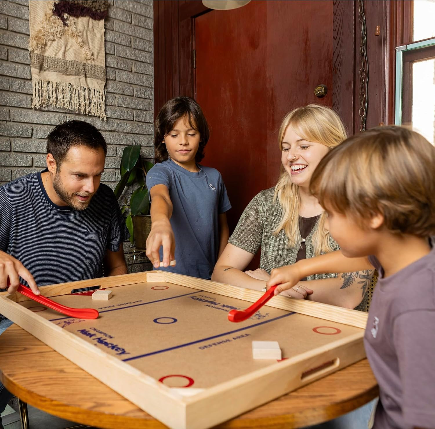 Champion Nok Hockey Game (Standard Size) — Wooden Board Games for Adults & Child