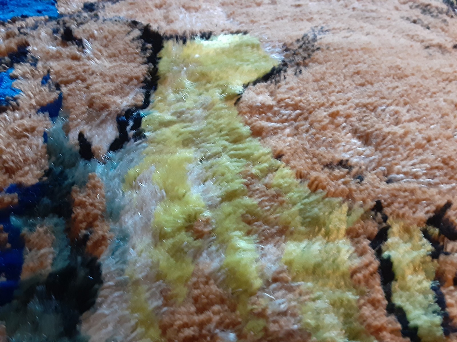 Vintage Velvet Fringed Tapestry *Table Dresser Runner*Rug 42×20 Vivid Colors !