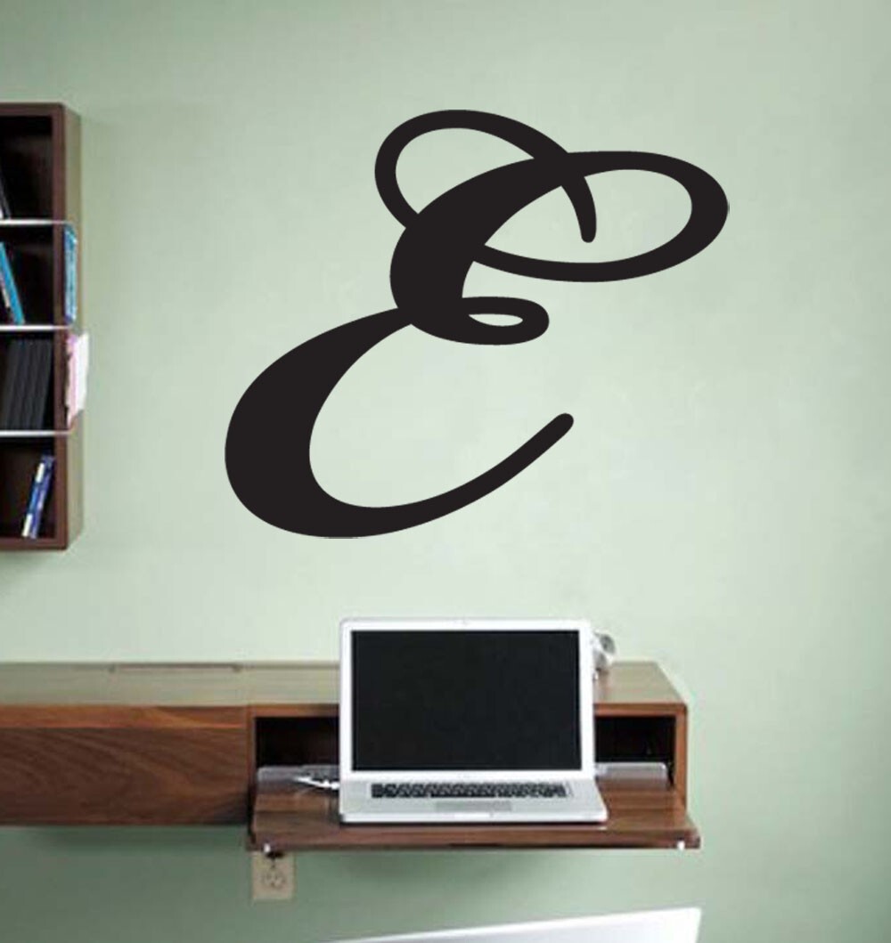 Script Cursive Wedding Letter Initial Vinyl Sticker Decal 3″-5″ (g)