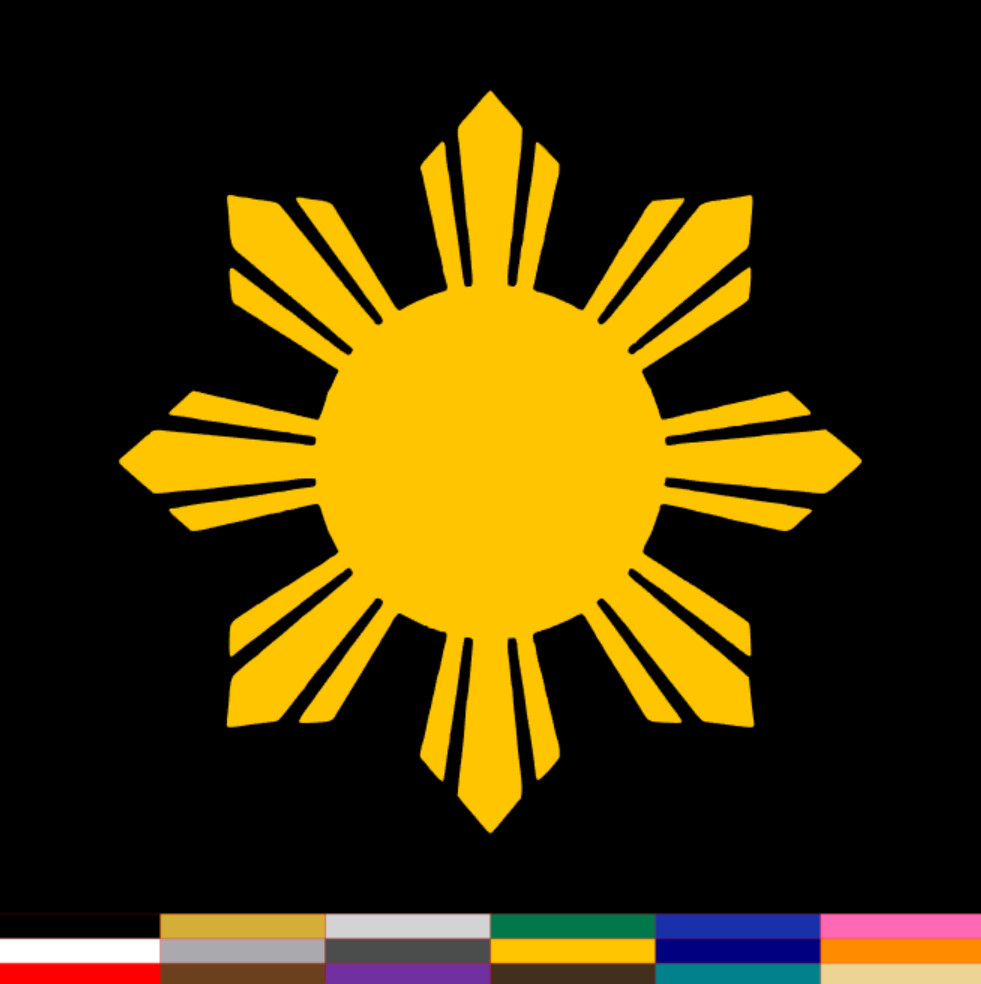 Philippines Sun Star Decal PICK SIZE COLOR Vinyl Sticker Car Wall Filipino Flag