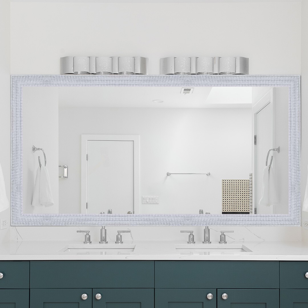 Mirror and Frame Handmade Prismis Rectangular Mirror Gray White Finish Modern