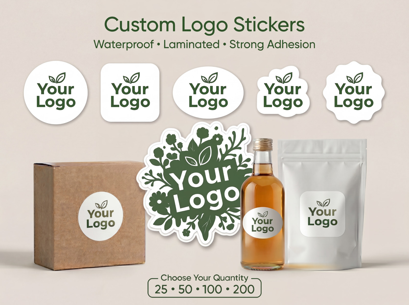 Custom Logo Stickers for Business Packaging Waterproof Vinyl Labels Personalized