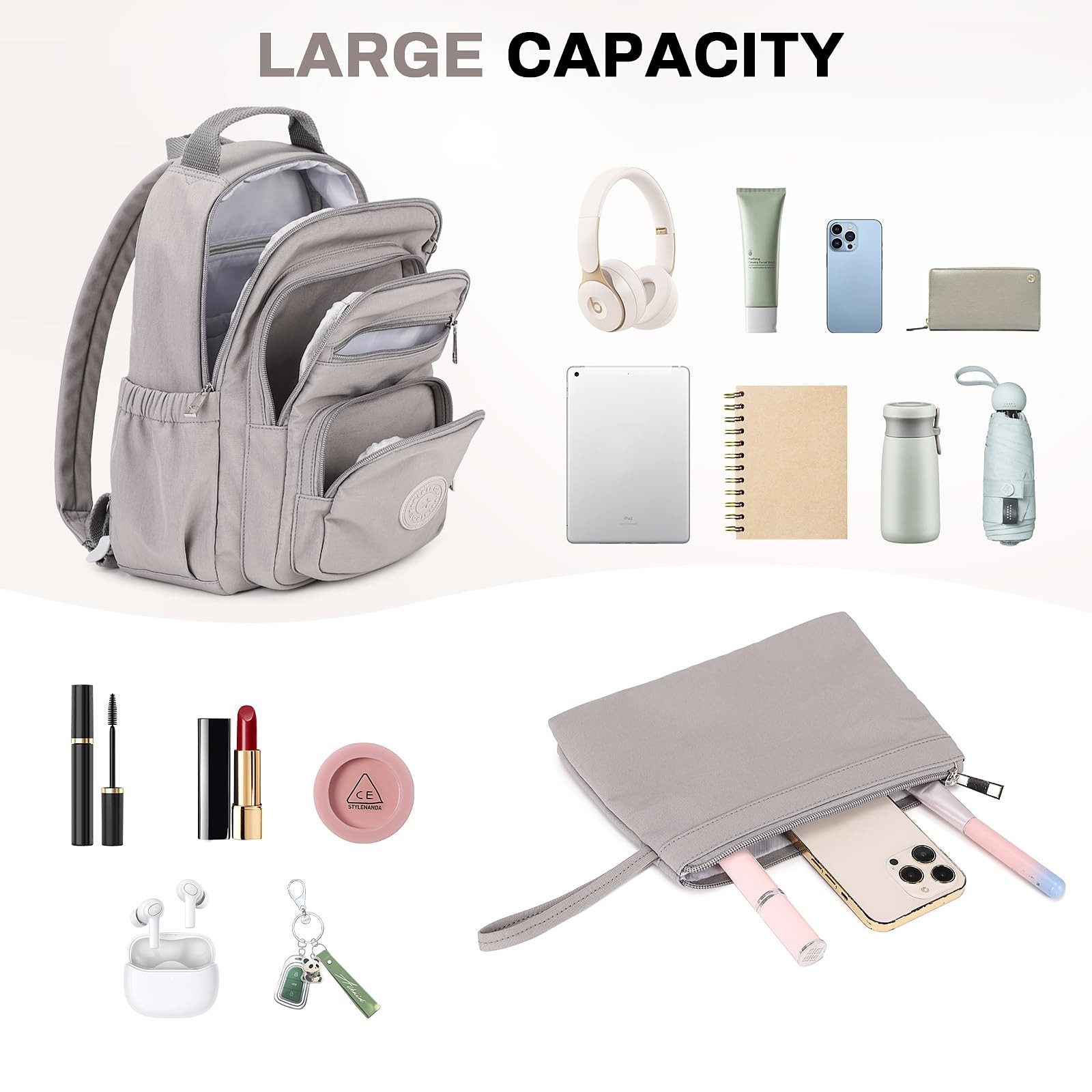 Small Backpack for Women, 2PCS Mini Backpack for Ladies Bookbag Purse for Wom…