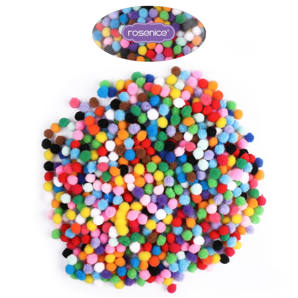 2000Pcs Assorted Color Fluffy Pom Balls for DIY Bag Charms and Decorations