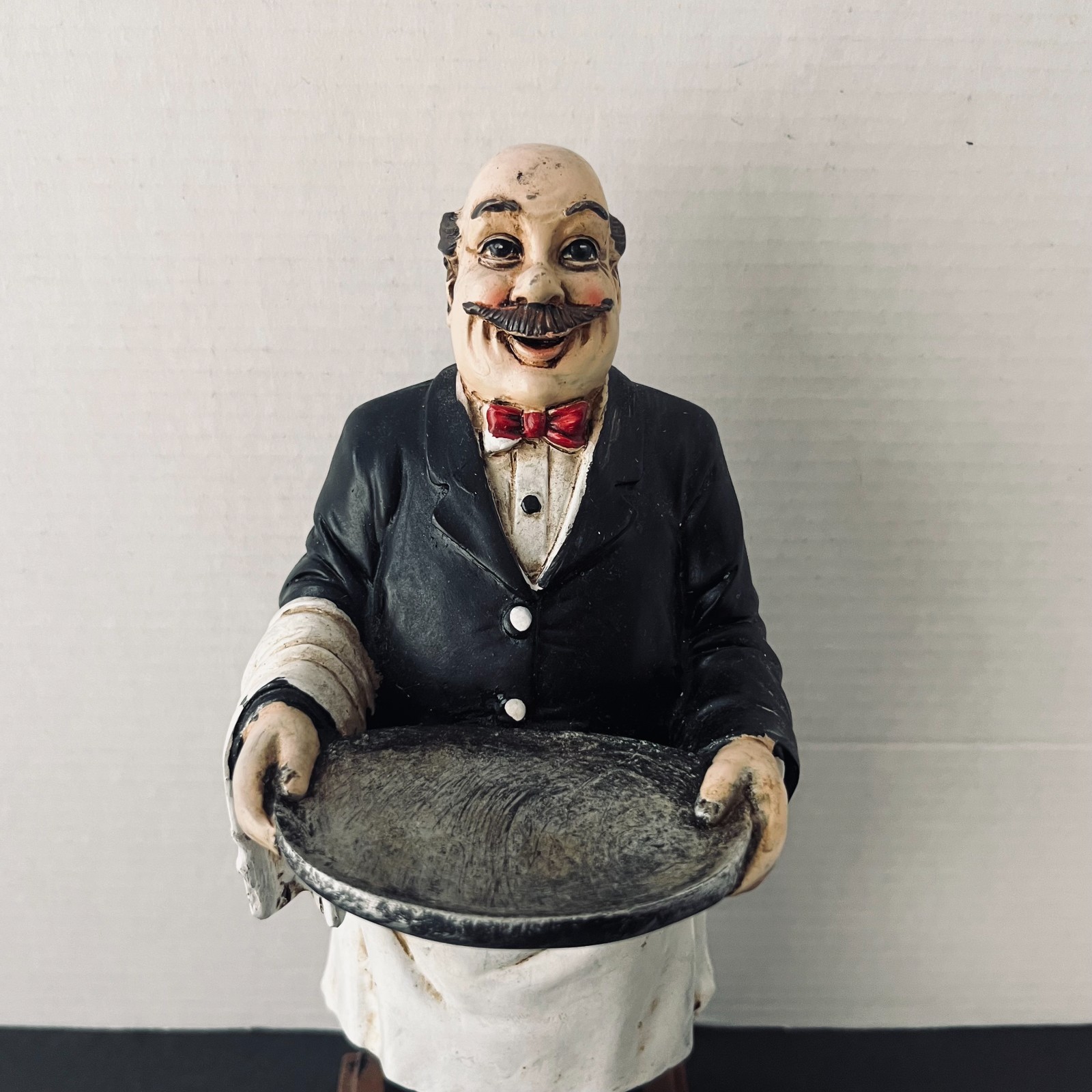 Fat Waiter Butler with Tray Resin Figurine Statue Jewelry Candy Coins Holder