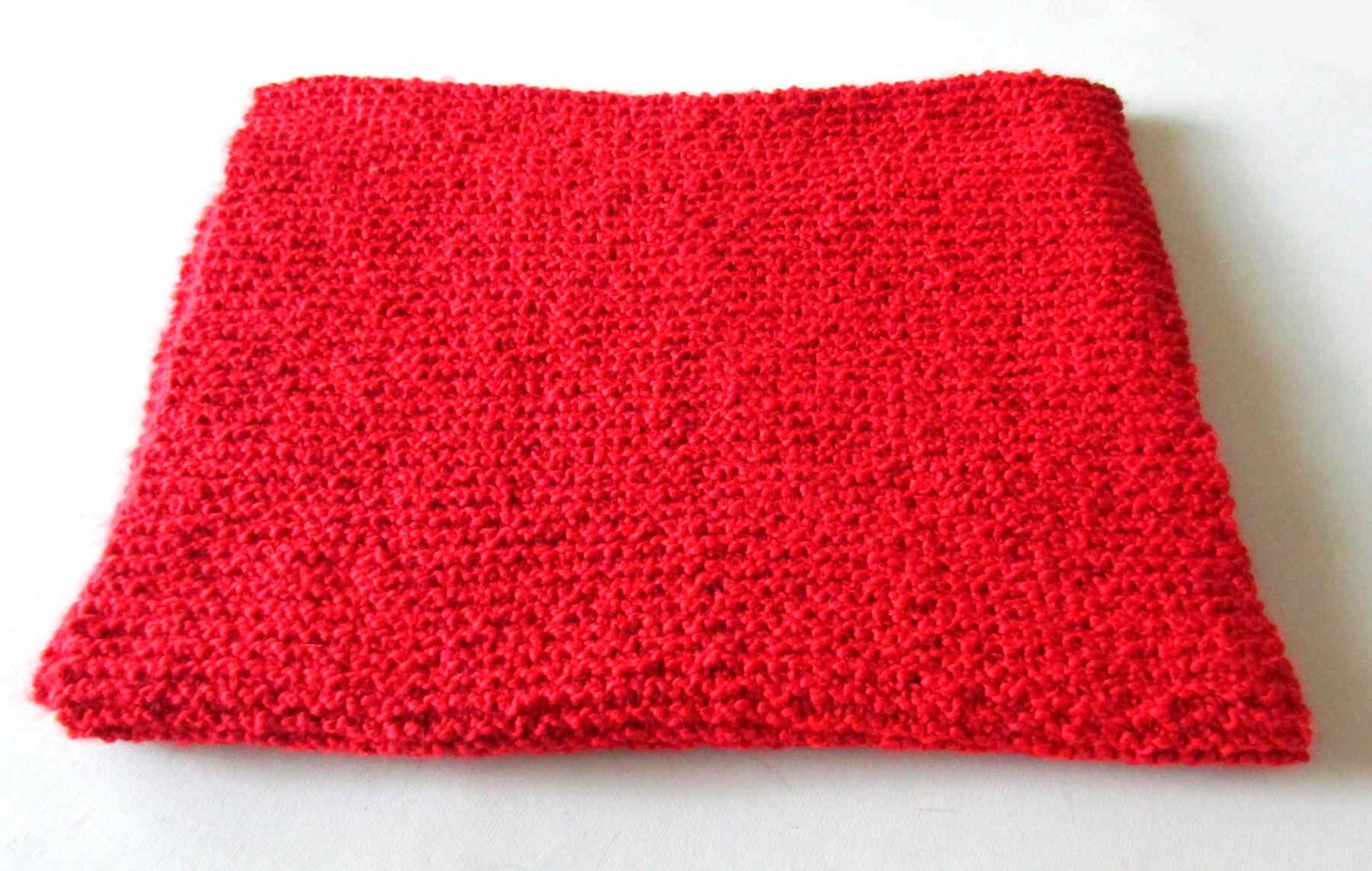 Hand Made Shawl Deep Red Washable Spongy Acrylic Yarn 20×67 in FREE SH