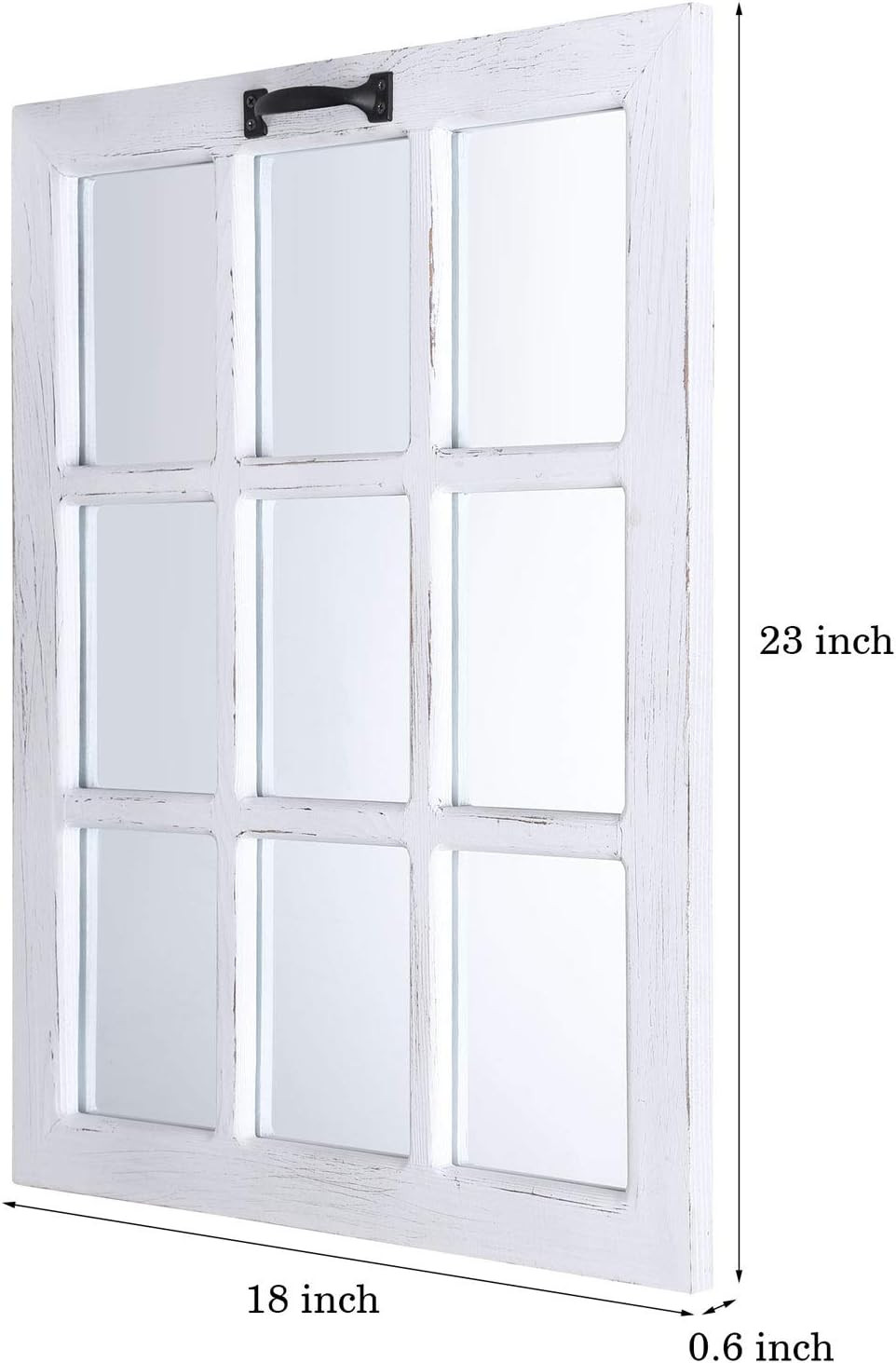 Decorative Wall Mirror-Distressed Wood Windowpane Mirror- Farmhouse Mirrors for