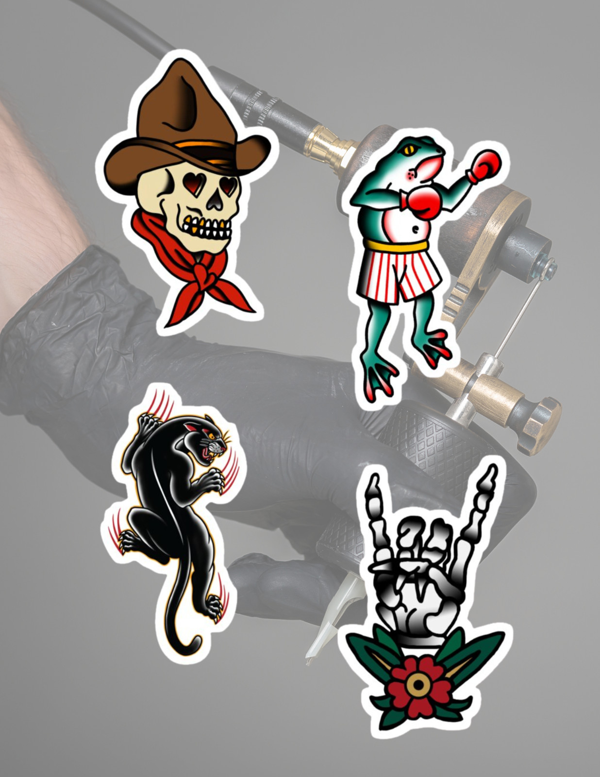 Traditional Tattoo4pc Sticker Pack