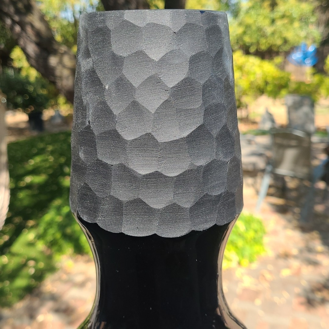 Cyan Design Large MCM Basalte Vase in Matte And Glossy Black Glass