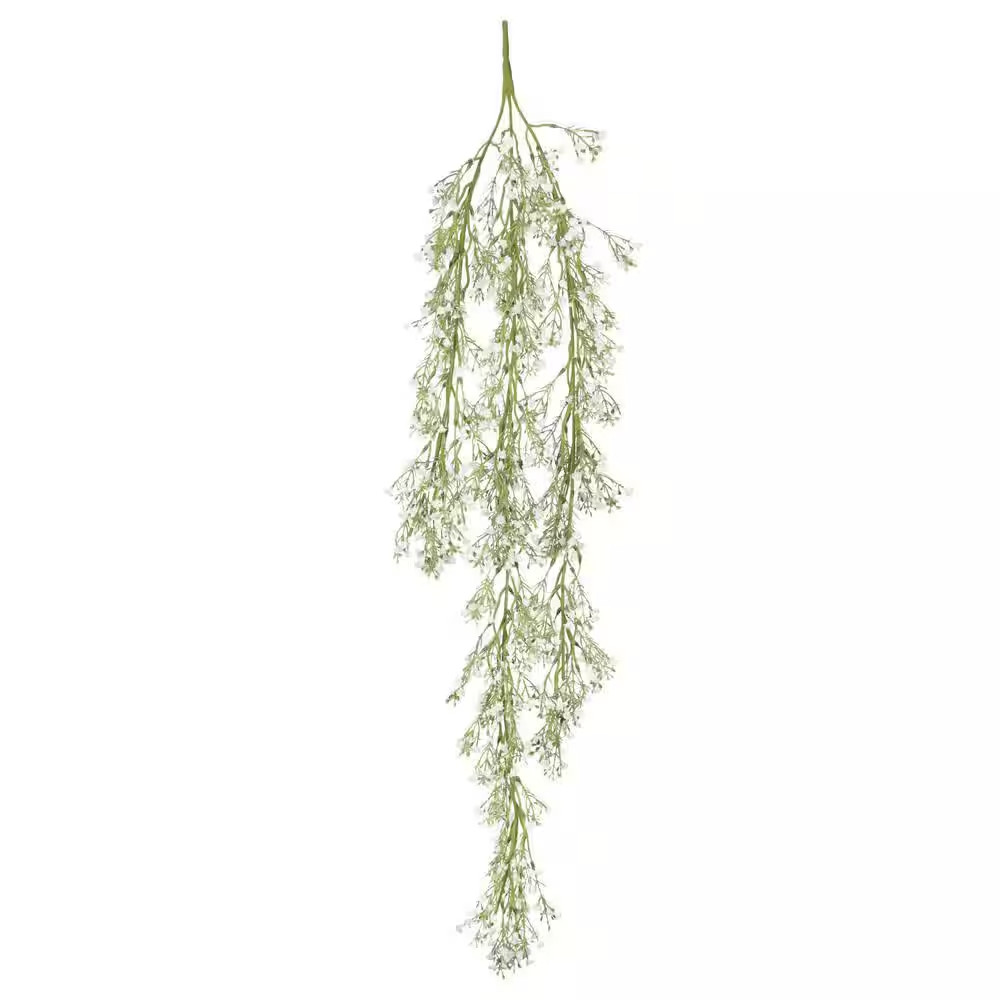 42 In. Deluxe White Artificial Baby’S Breath Gypsophila Flower Stem Hanging Spra