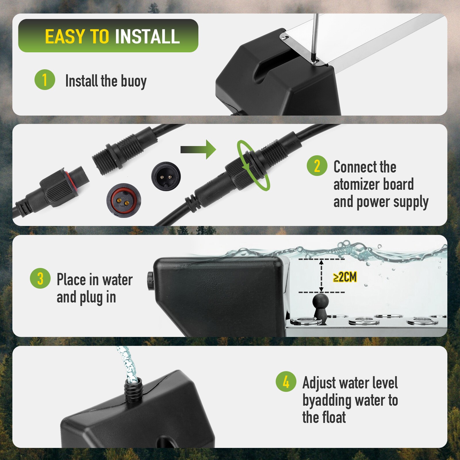12 Head Ultrasonic Fogger Mist Maker 9000mL/H Ultrasonic Fogger Waterproof Power