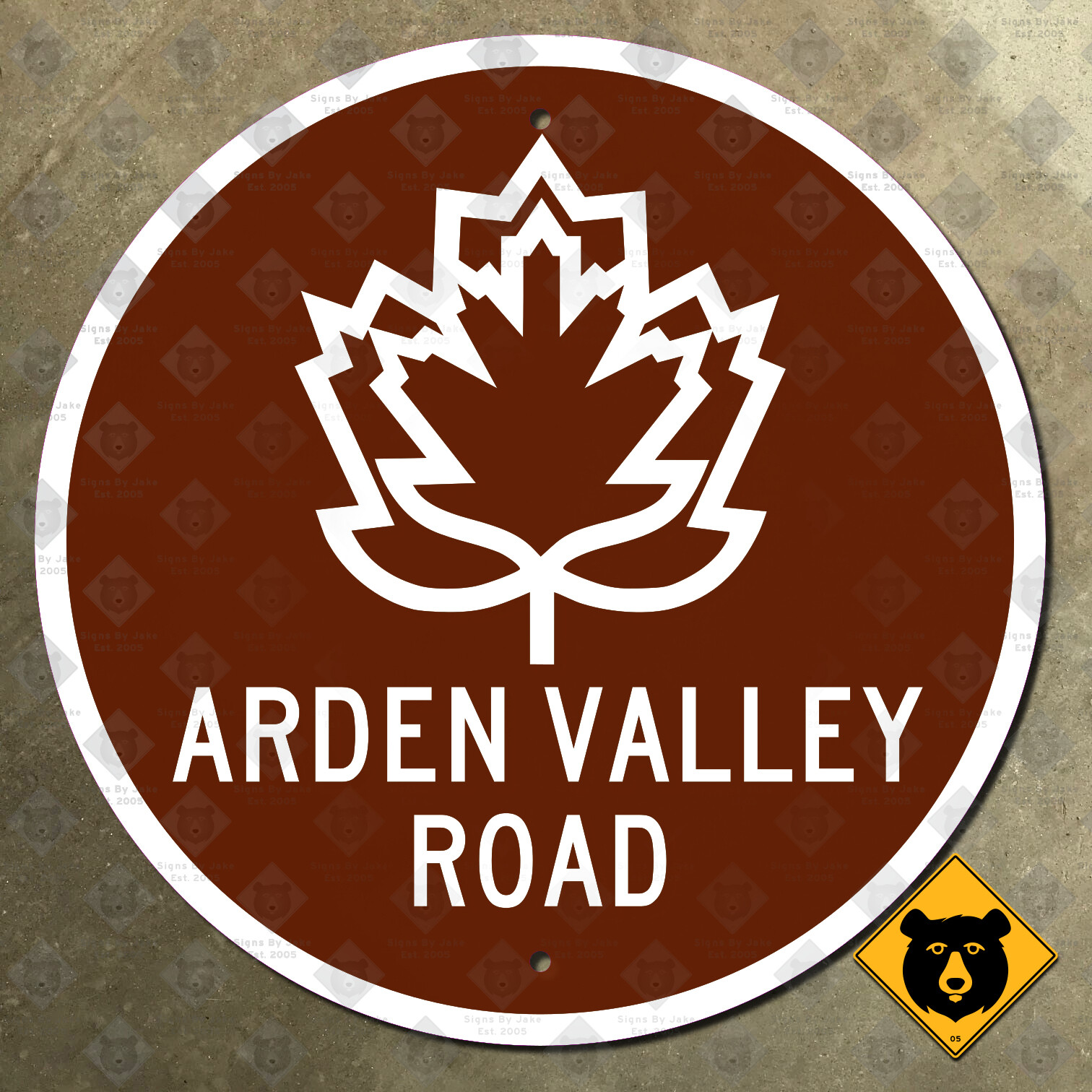 New York Arden Valley Road route highway marker sign Harriman State Park 12×12