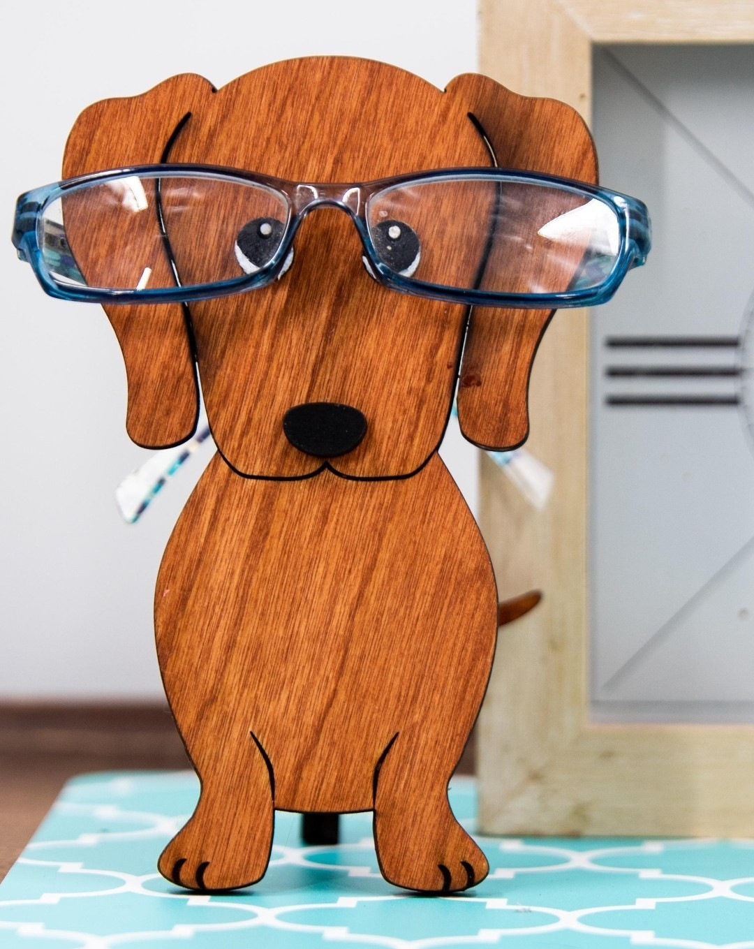Custom Dachshund Glasses Holder Hand Painted Wooden Dog Eyeglass Stand Gift