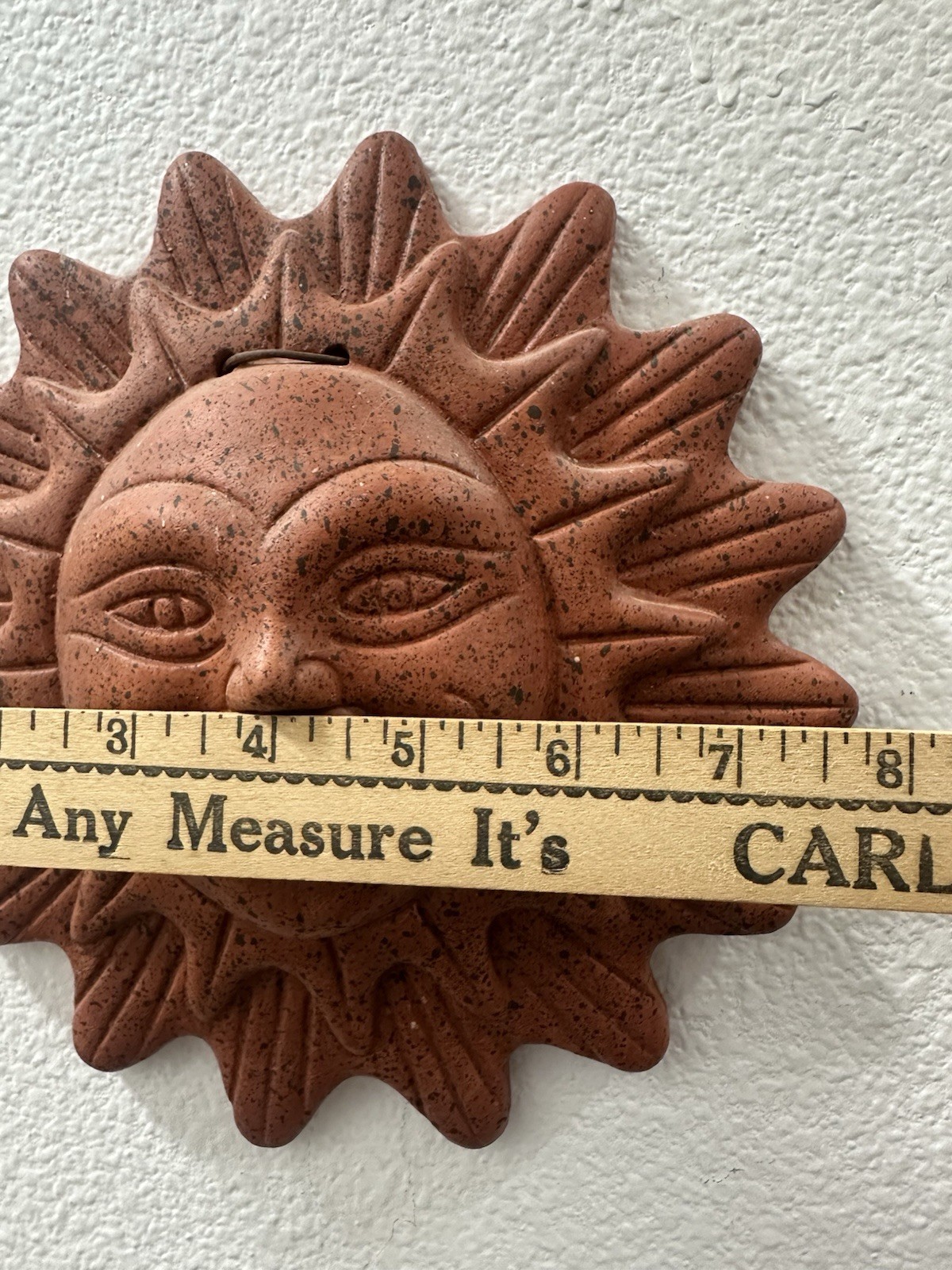 Celestial 3D Anthropomorphic 7.5” Sun Face Wall Hanging Southwest Design