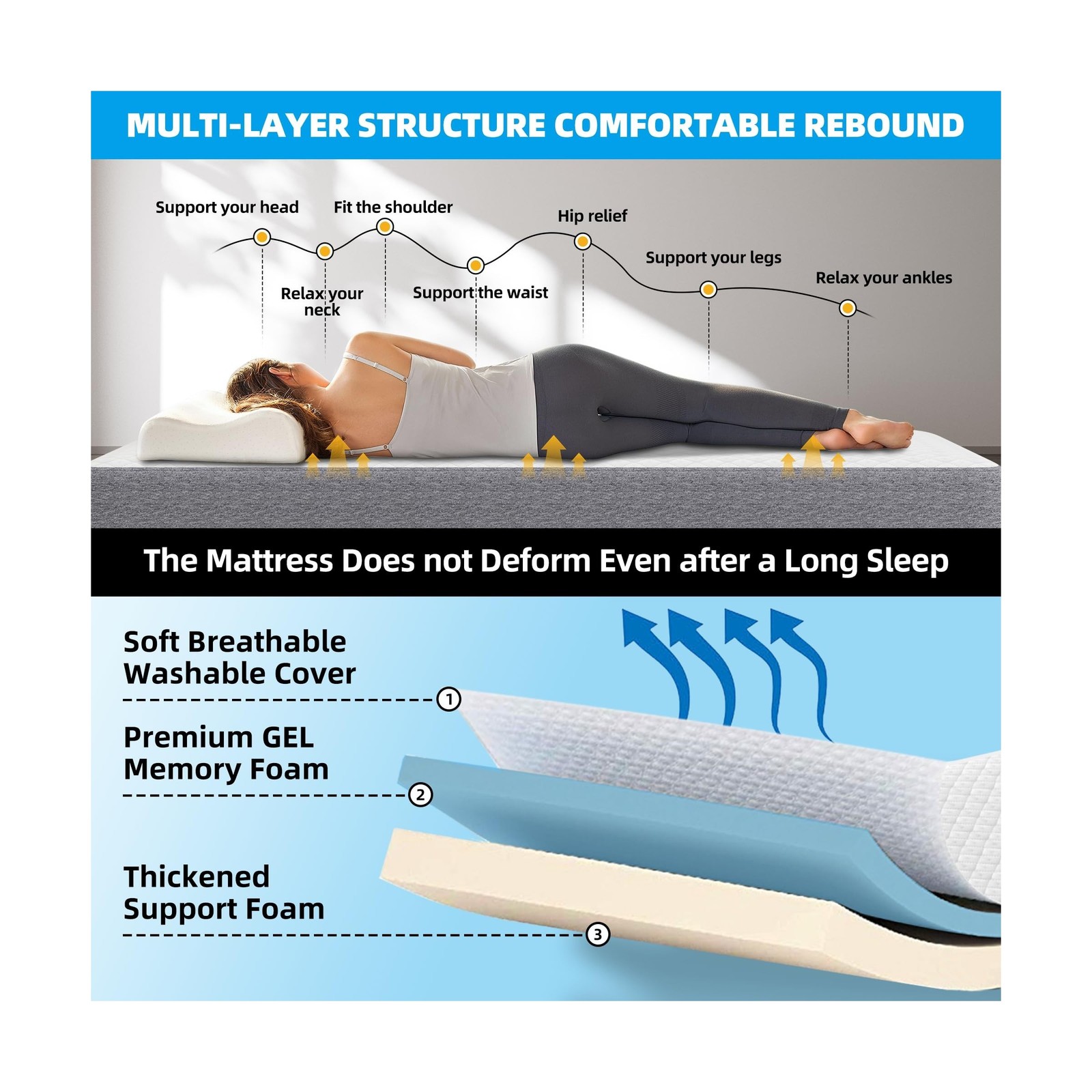Folding Bed with Mattress 75 x 54 Full Size for Adults Rollaway Bed Fold Up F…