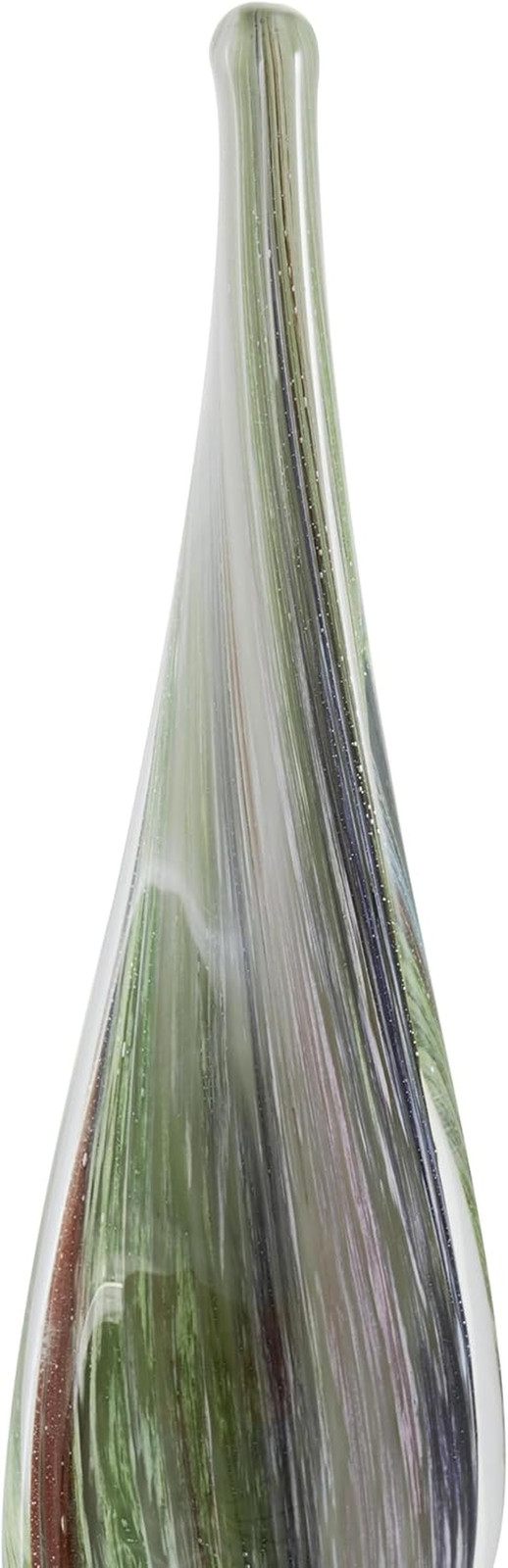 Glass Abstract Decorative Sculpture Swirl Home Decor Statue with Clear Base, Acc