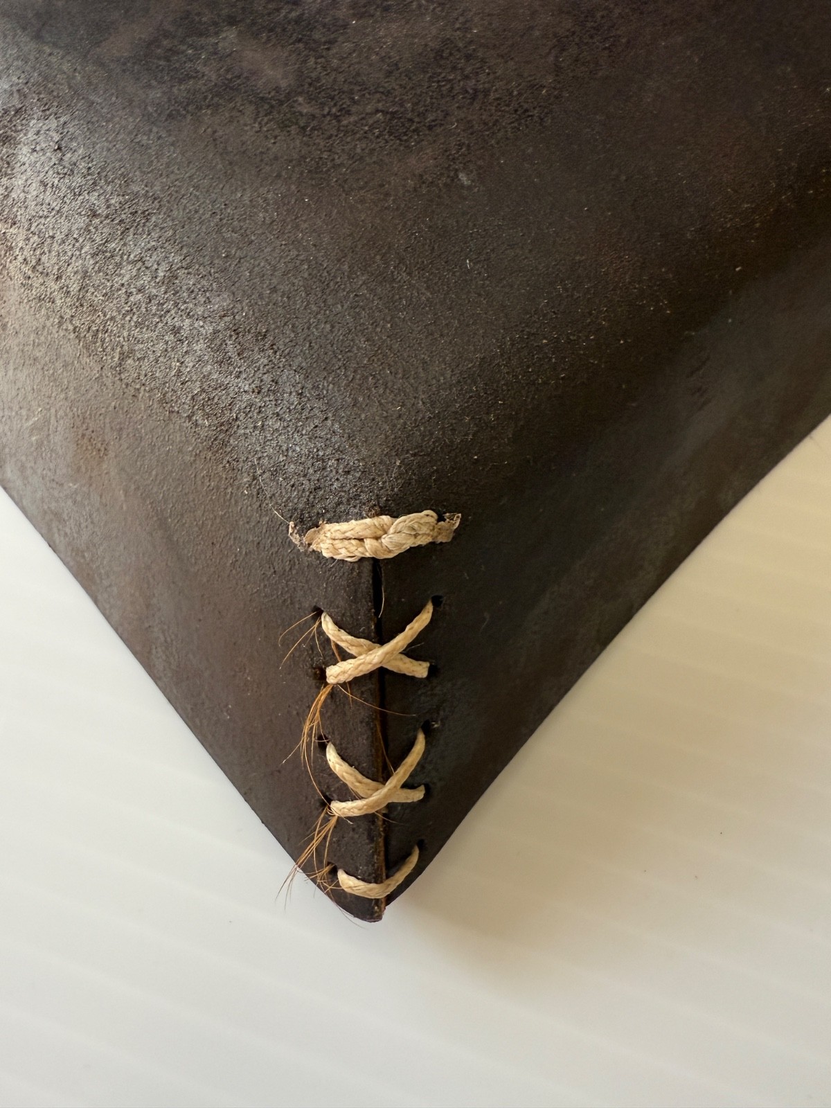 handmade stitched genuine cowhide leather square trinket valet catchall tray