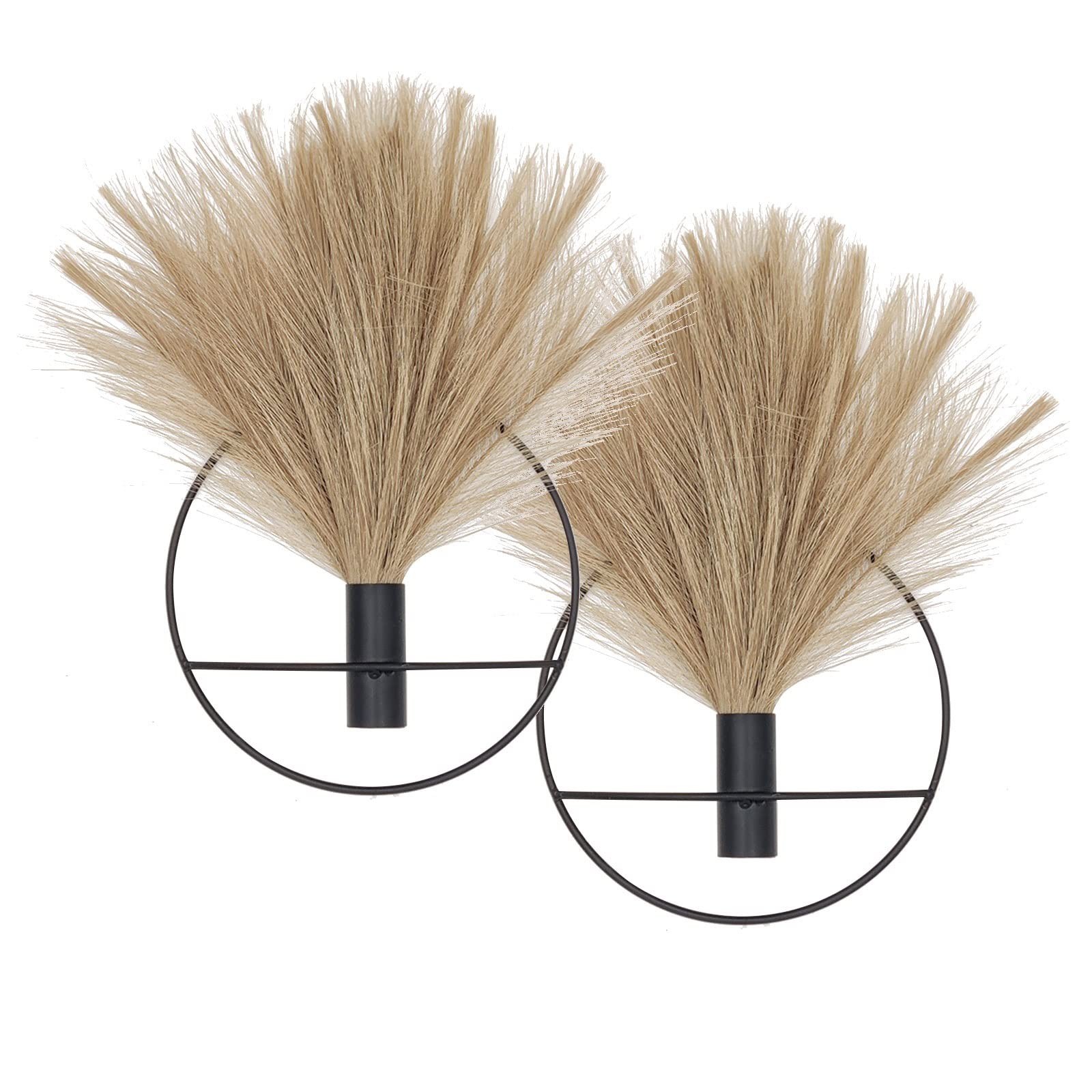 Boho Wall Decor, Wall-Mounted Metal Art, Hanging Artificial Pampas Display, L…