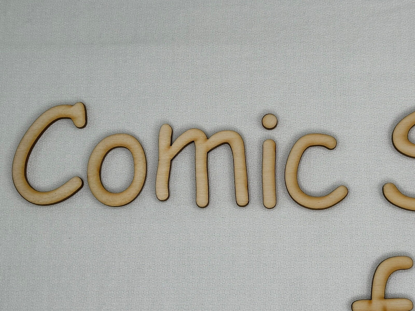 Laser Cut Unfinished Wood Letters or Numbers Comic Sans MS Font Craft Cutout