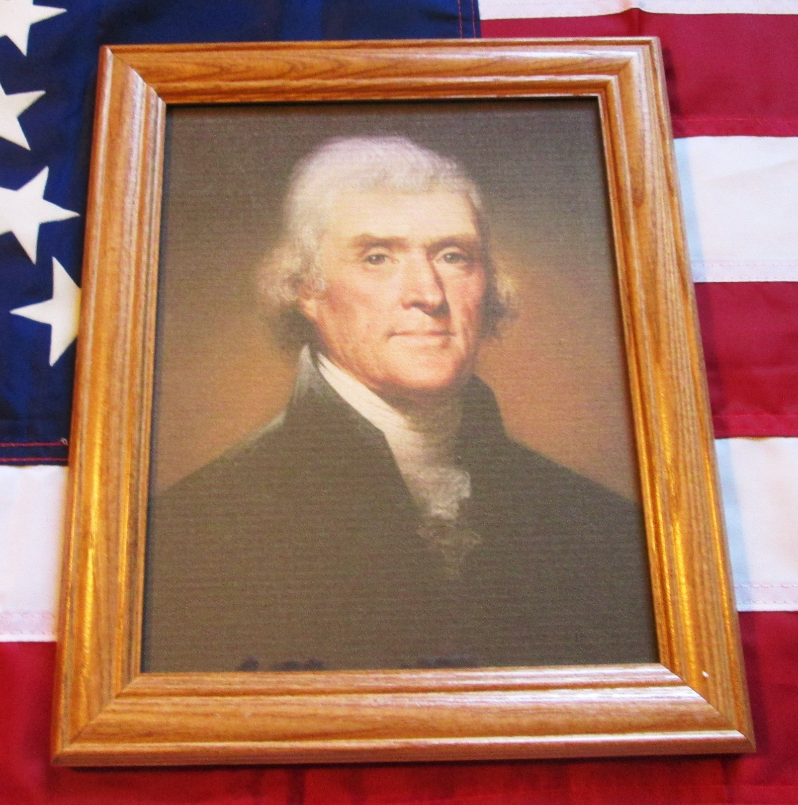 Framed Painting, Portrait of Thomas Jefferson on Canvas, Rembrandt Peale 1800
