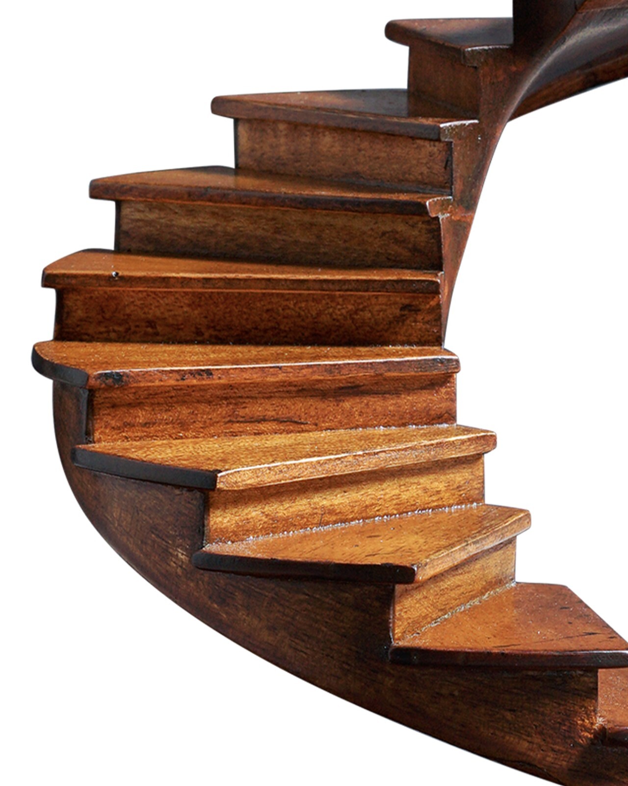Small Library Spiral Stairs Architectural 3D Wooden Model 8″ Staircase Sculpture