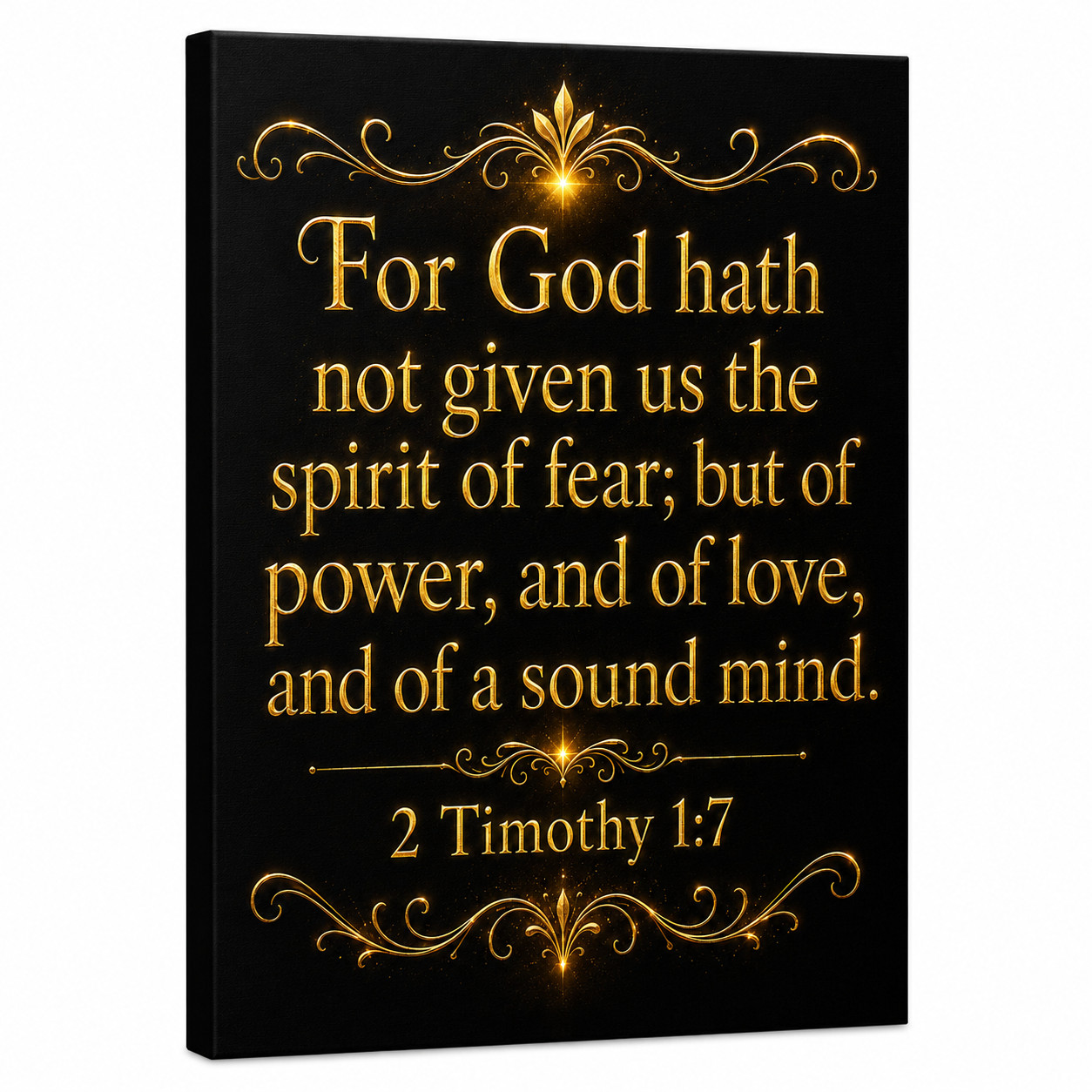 Christian Bible Verse Canvas Wall Art 2 Timothy 1:7 Religious Decor Print