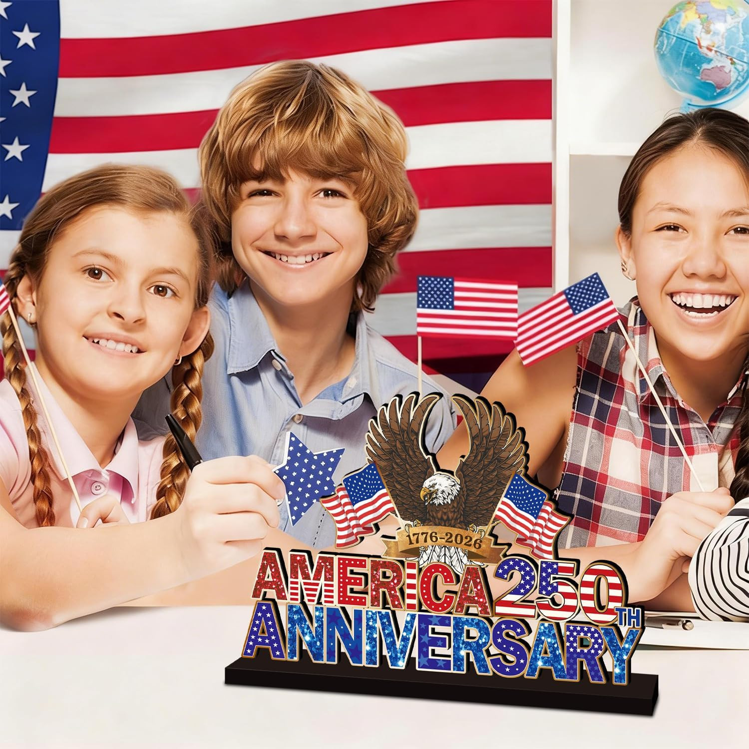 America 250Th Anniversary Decorations Wooden Table Centerpieces, 250 Anniversary