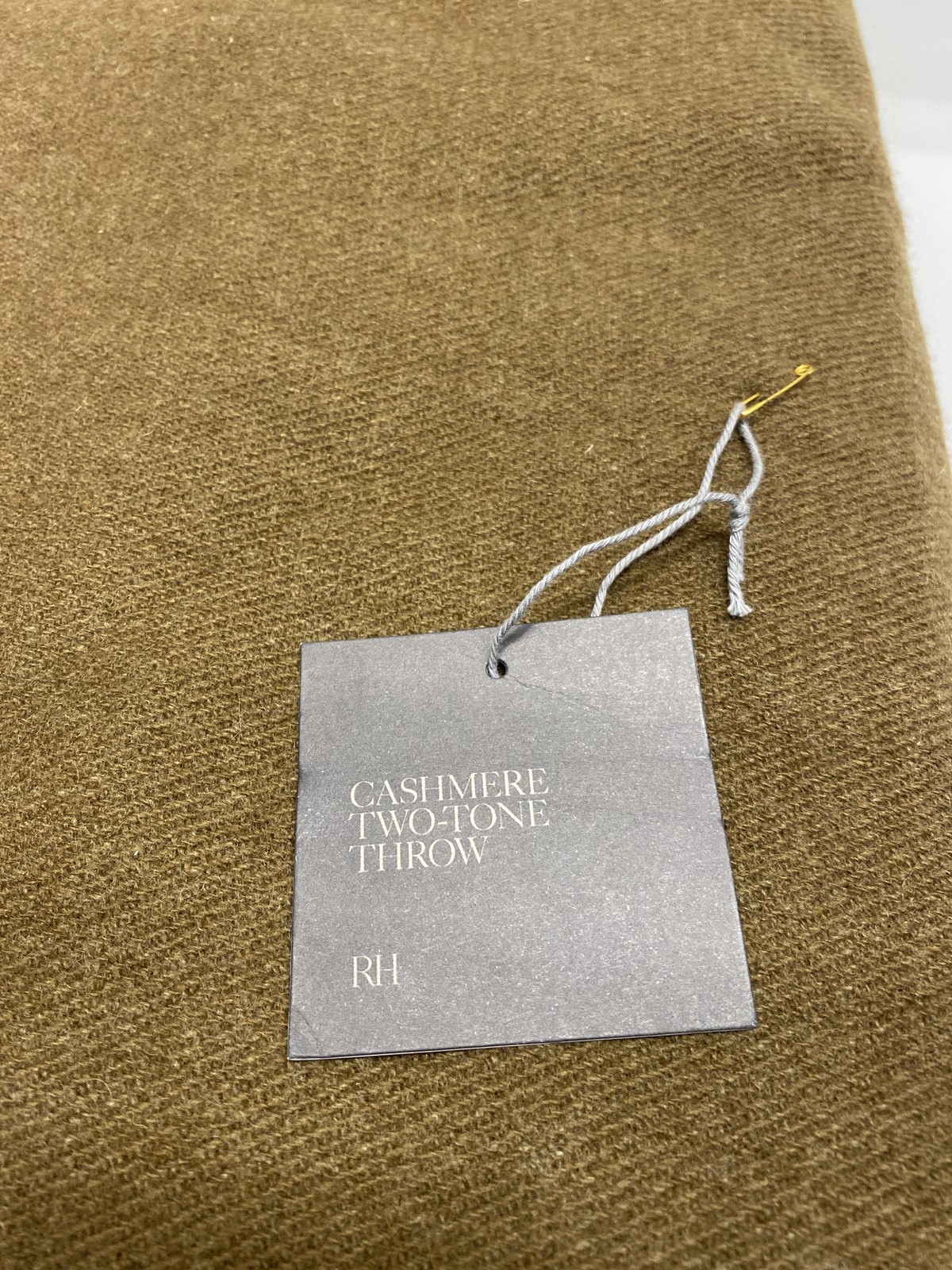 Restoration Hardware 50×70 in Cashmere Two-Tone Throw Wheat/Burnt Caramel