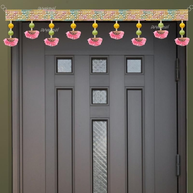 Multicolor Door Toran 94cm | Handmade Bandhanwar for Main Entrance