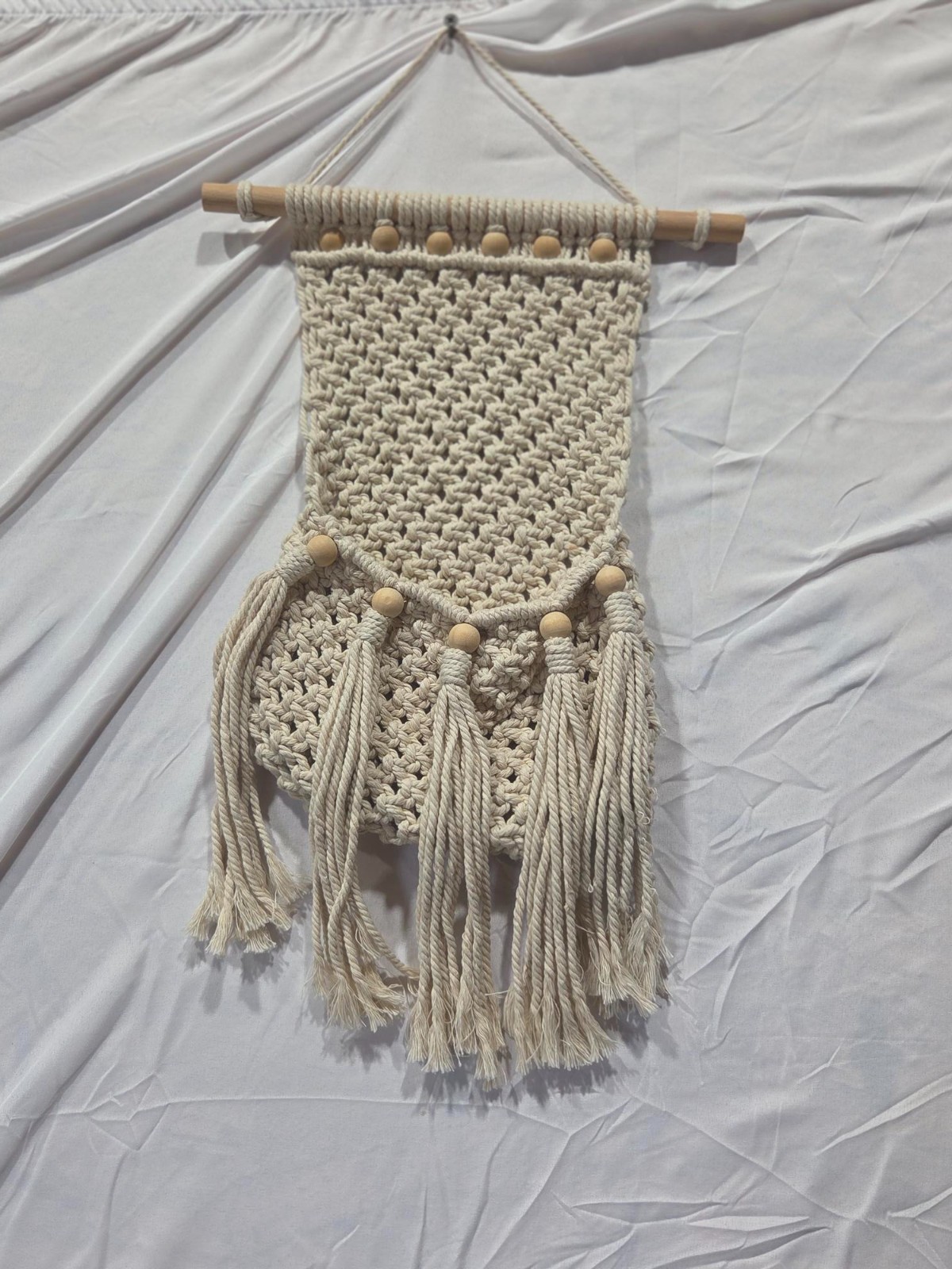 Macrame Wall Hanging Tapestry Storage Pocket Woven Tapestry for Bedroom Home