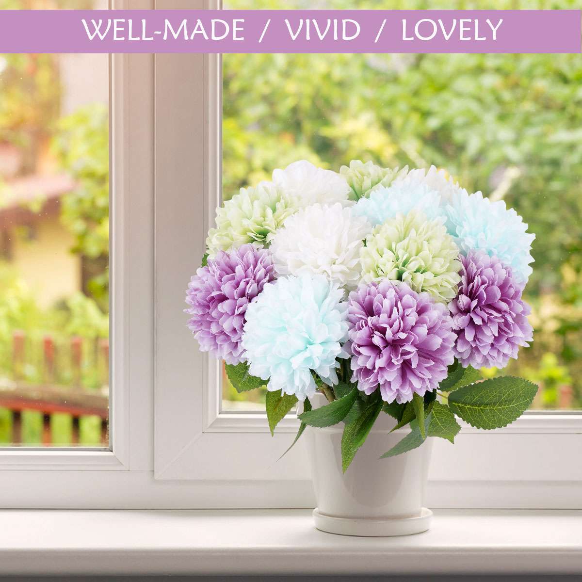 1/4pcs Artificial Chrysanthemums Ball Fake Flowers Plant Home Garden Decor